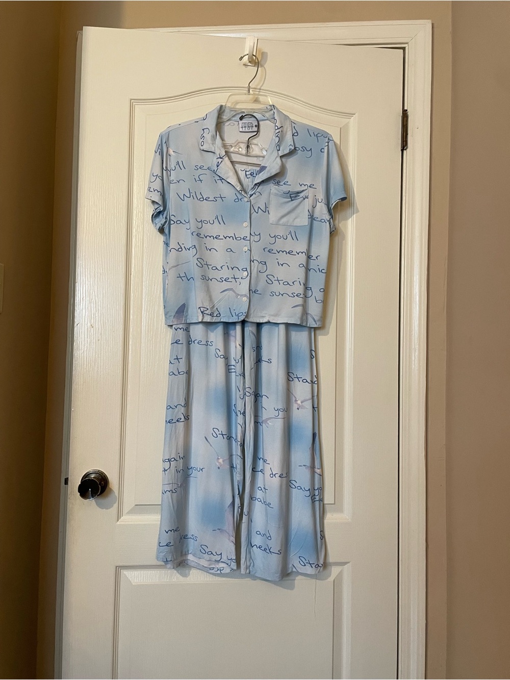 Taylor Swift 1989 Wildest Dreams Pajama Set RARE Official Merch Size XS Blue EUC - Picture 2 of 10